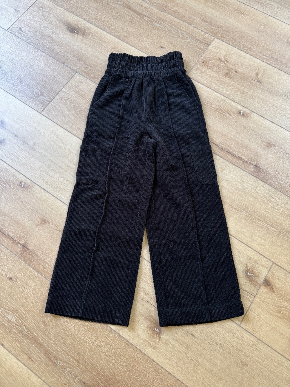 Wide Leg Knit Pants - Black